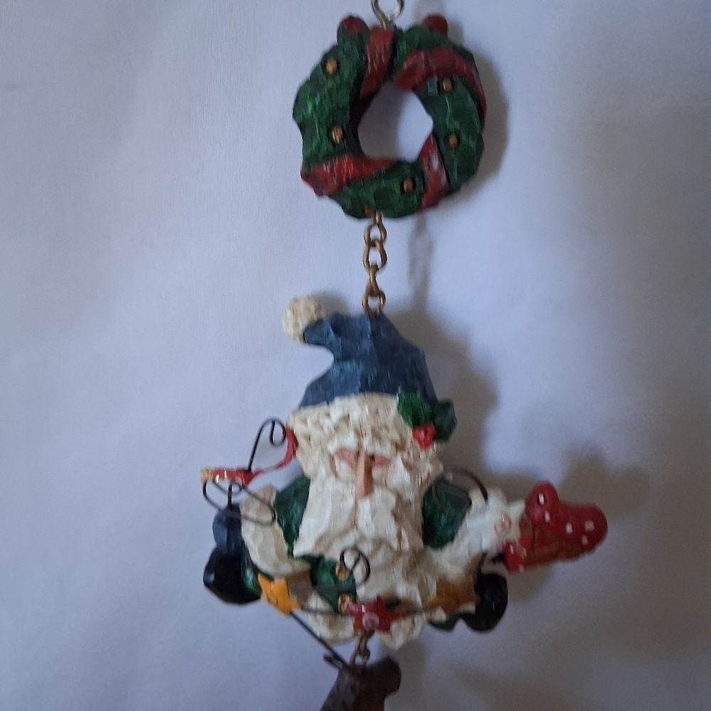 Festive Santa Ornament with Wreath